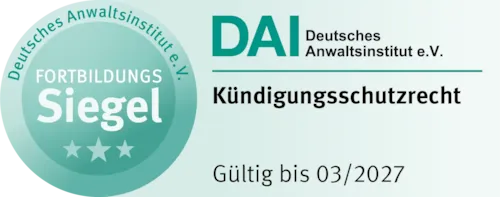DAI Deutsches Anwaltsinstitut e.V. - Fortbildungs-Siegel Kündigungsschutzrecht