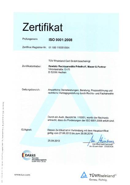 Erfolgreiche Zertifizierung 2013